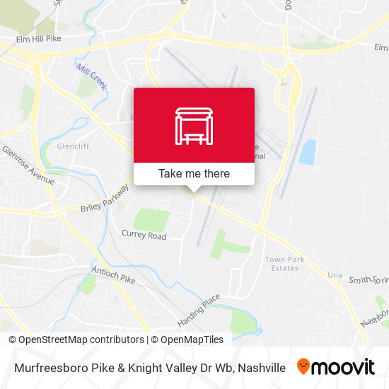Murfreesboro Pike & Knight Valley Dr Wb map