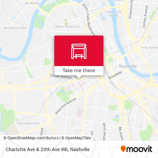 Mapa de Charlotte Ave & 20th Ave Wb