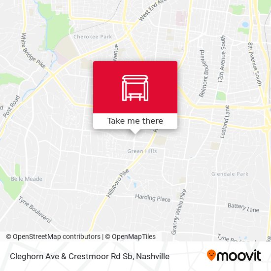 Mapa de Cleghorn Ave & Crestmoor Rd Sb