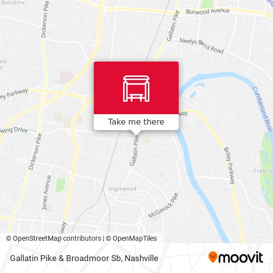 Gallatin Pike & Broadmoor Sb map