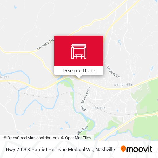 Hwy 70 S & Baptist Bellevue Medical Wb map