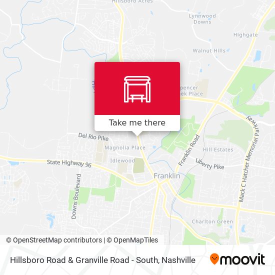 Hillsboro Road  & Granville Road - South map