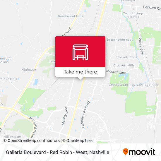 Mapa de Galleria Boulevard - Red Robin - West