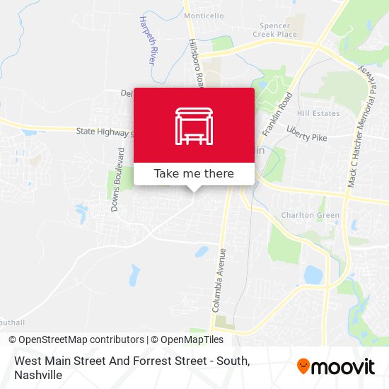 Mapa de West Main Street And Forrest Street - South