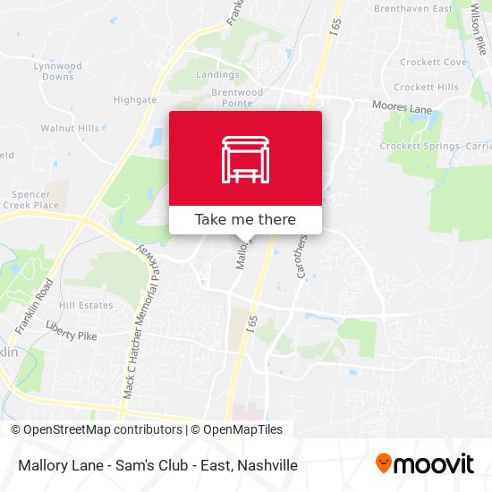 Mallory Lane - Sam's Club - East map