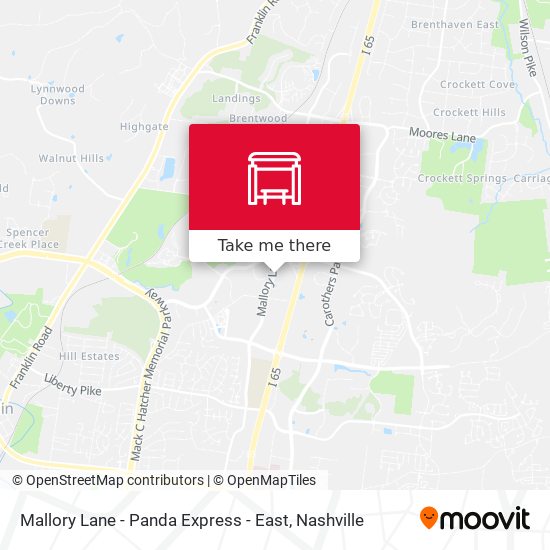 Mallory Lane - Panda Express - East map
