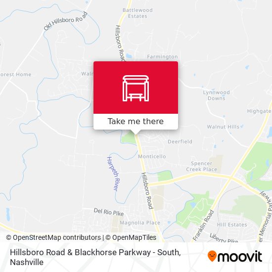Hillsboro Road & Blackhorse Parkway - South map