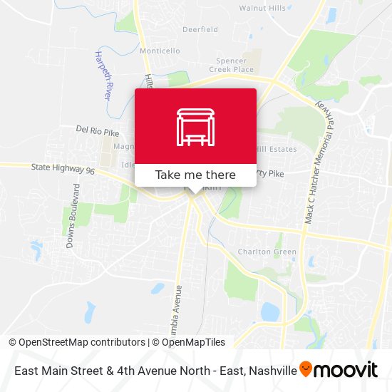 Mapa de East Main Street & 4th Avenue North - East