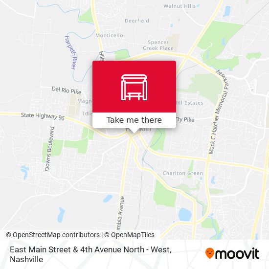 Mapa de East Main Street & 4th Avenue North - West