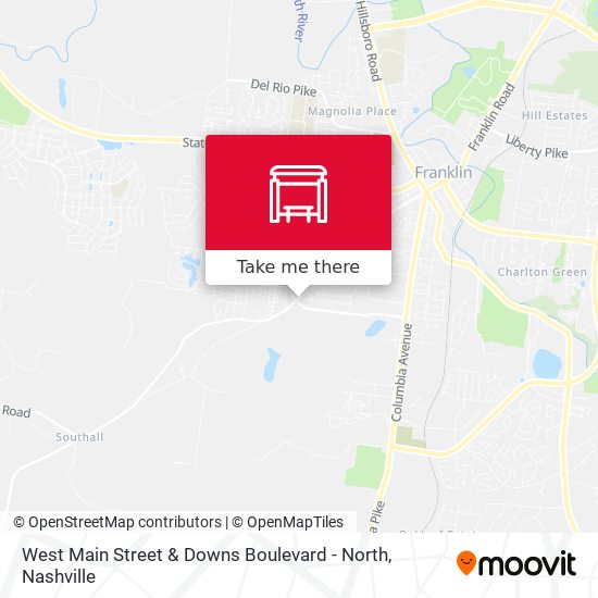 West Main Street & Downs Boulevard - North map