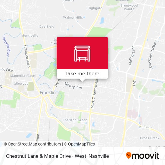 Chestnut Lane & Maple Drive - West map