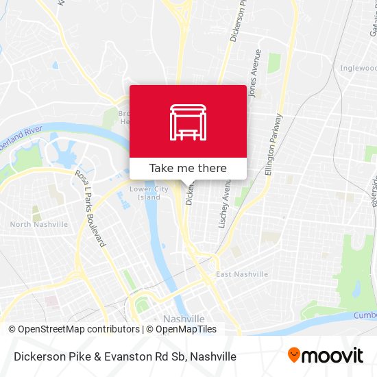 Dickerson Pike & Evanston Rd Sb map