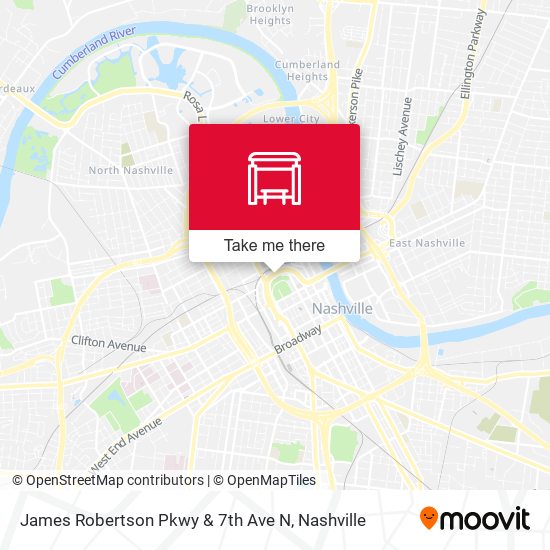 James Robertson Pkwy & 7th Ave N map