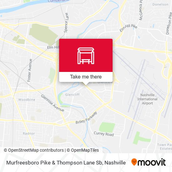 Murfreesboro Pike & Thompson Lane Sb map