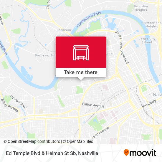 Ed Temple Blvd & Heiman St Sb map