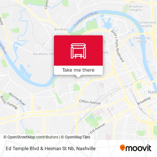 Ed Temple Blvd & Heiman St Nb map