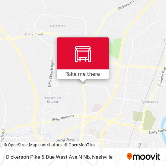 Dickerson Pike & Due West Ave N Nb map
