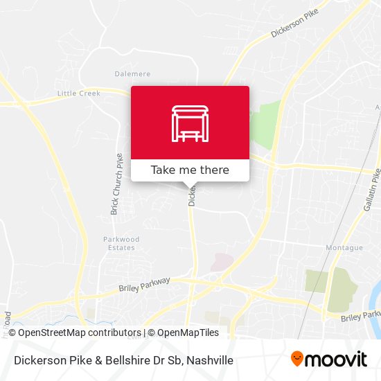 Dickerson Pike & Bellshire Dr Sb map