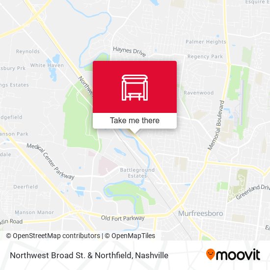 Northwest Broad St. & Northfield map