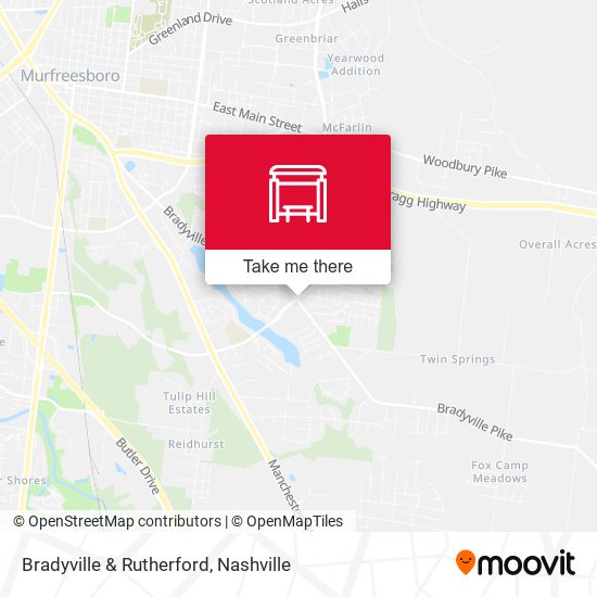 Bradyville & Rutherford map