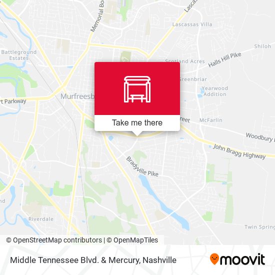 Mapa de Middle Tennessee Blvd. & Mercury