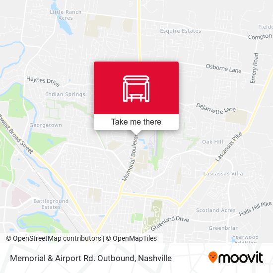 Mapa de Memorial & Airport Rd. Outbound