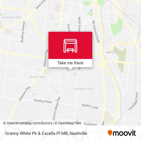 Granny White Pk & Excella Pl MB map