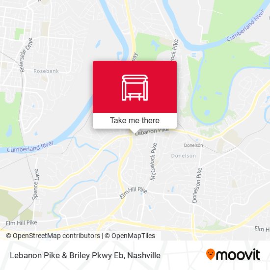 Lebanon Pike & Briley Pkwy Eb map