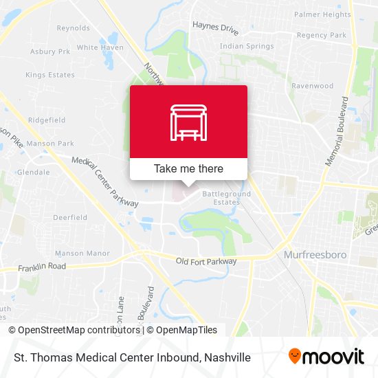 St. Thomas Medical Center Inbound map