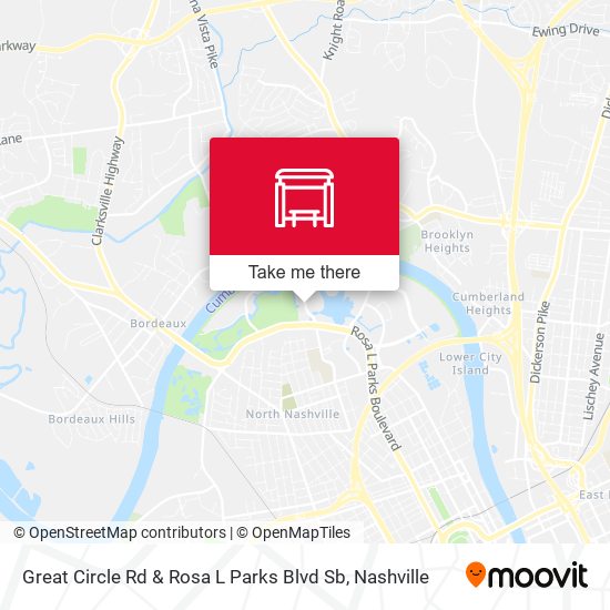 Mapa de Great Circle Rd & Rosa L Parks Blvd Sb