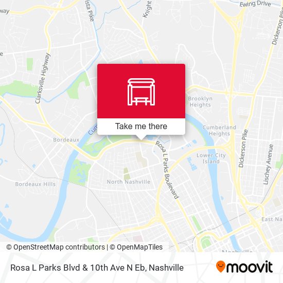 Rosa L Parks Blvd & 10th Ave N Eb map