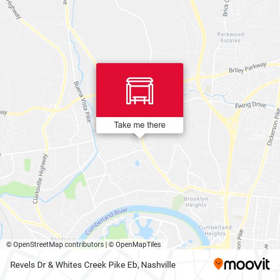 Revels Dr & Whites Creek Pike Eb map