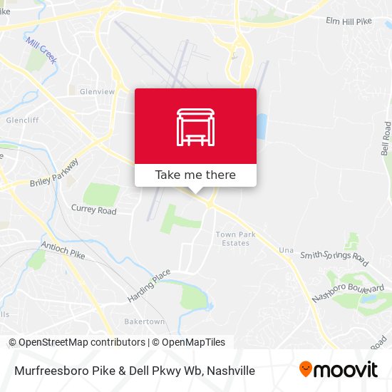 Murfreesboro Pike & Dell Pkwy Wb map