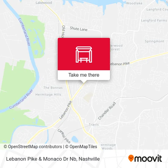 Lebanon Pike & Monaco Dr Nb map