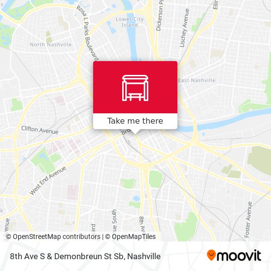 8th Ave S & Demonbreun St Sb map
