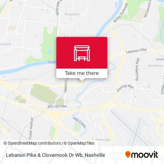 Lebanon Pike & Clovernook Dr Wb map