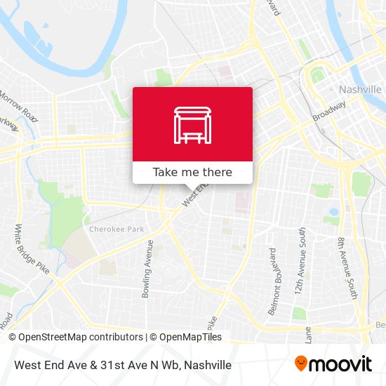 West End Ave & 31st Ave N Wb map