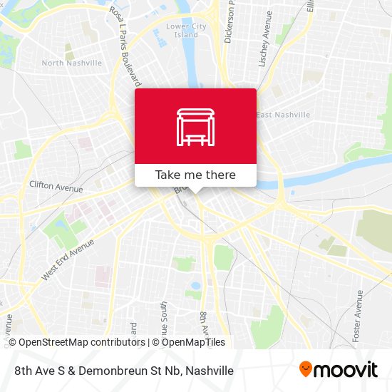 Mapa de 8th Ave S & Demonbreun St Nb