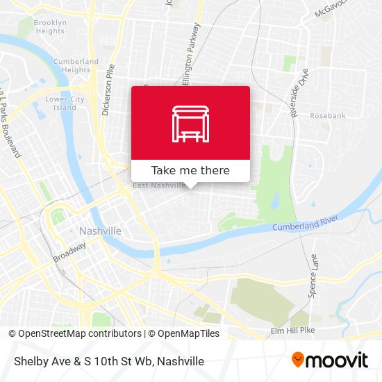 Shelby Ave & S 10th St Wb map