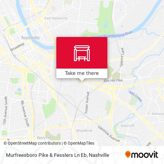 Murfreesboro Pike & Fesslers Ln Eb map