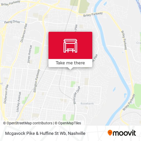 Mcgavock Pike & Huffine St Wb map