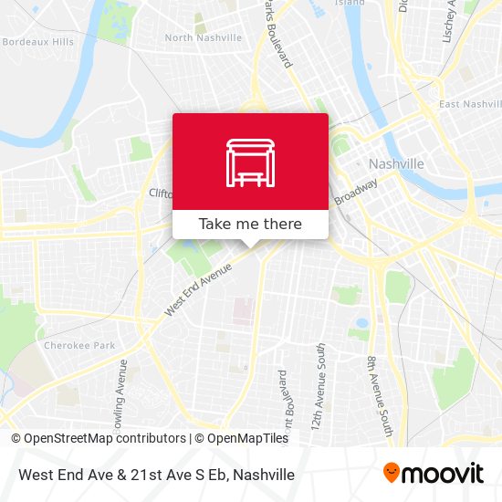 West End Ave & 21st Ave S Eb map