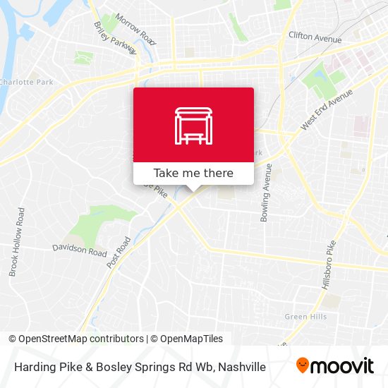 Harding Pike & Bosley Springs Rd Wb map