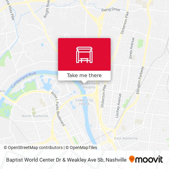 Baptist World Center  Dr & Weakley Ave Sb map