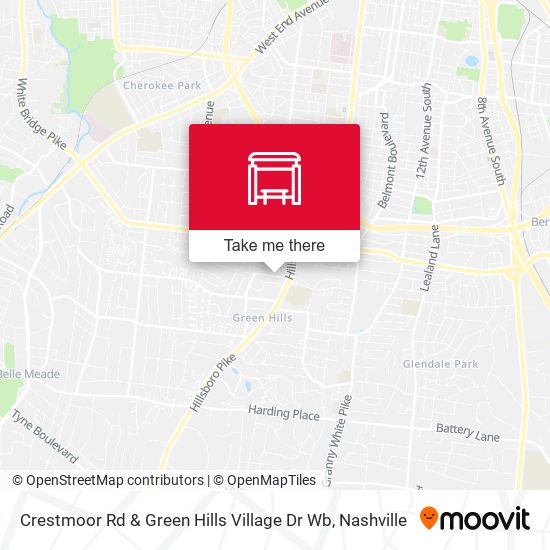 Mapa de Crestmoor Rd & Green Hills Village Dr Wb