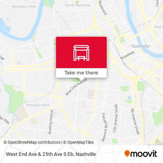 West End Ave & 25th Ave S Eb map