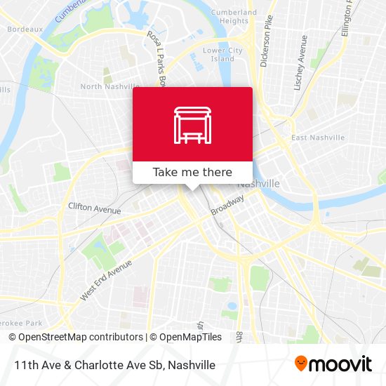 11th Ave & Charlotte Ave Sb map