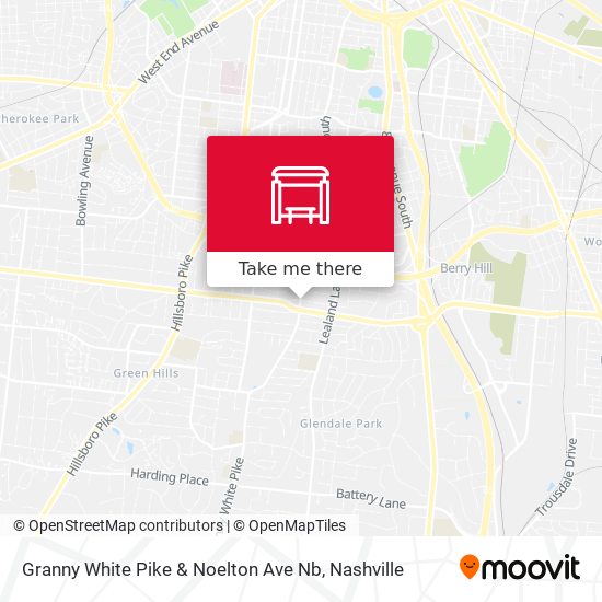 Granny White Pike & Noelton Ave Nb map