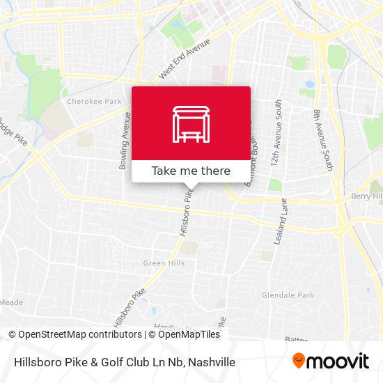 Hillsboro Pike & Golf Club Ln Nb map