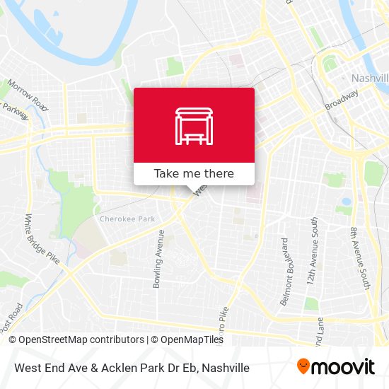 Mapa de West End Ave & Acklen Park Dr Eb